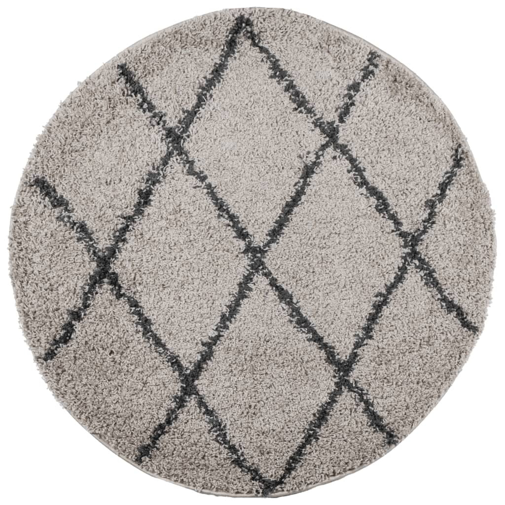 Shaggy Rug PAMPLONA High Pile Modern Beige and Anthracite  160 cm