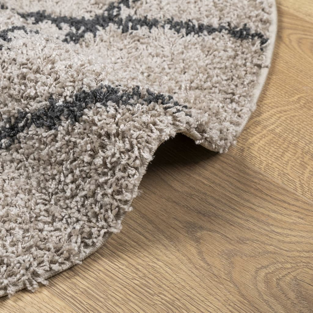 Shaggy Rug PAMPLONA High Pile Modern Beige and Anthracite  160 cm