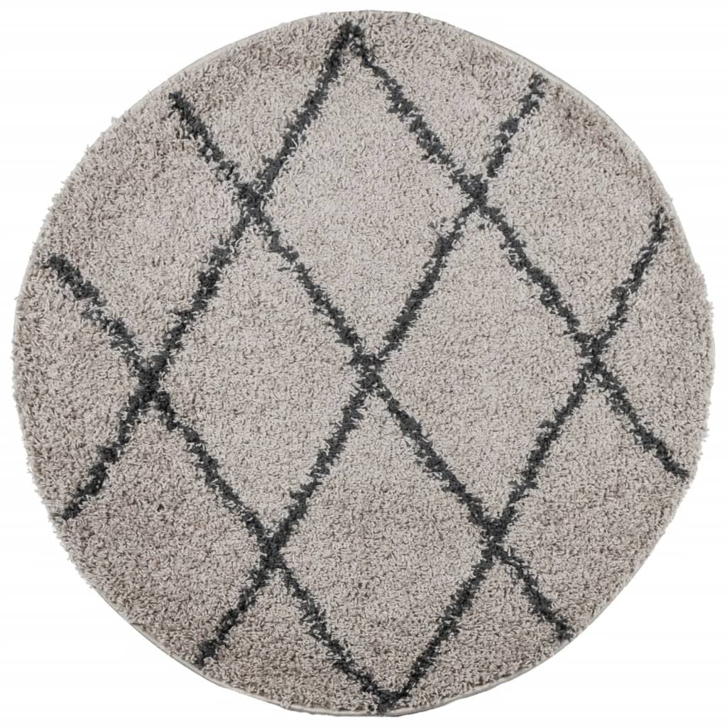 Shaggy Rug PAMPLONA High Pile Modern Beige and Anthracite  240 cm