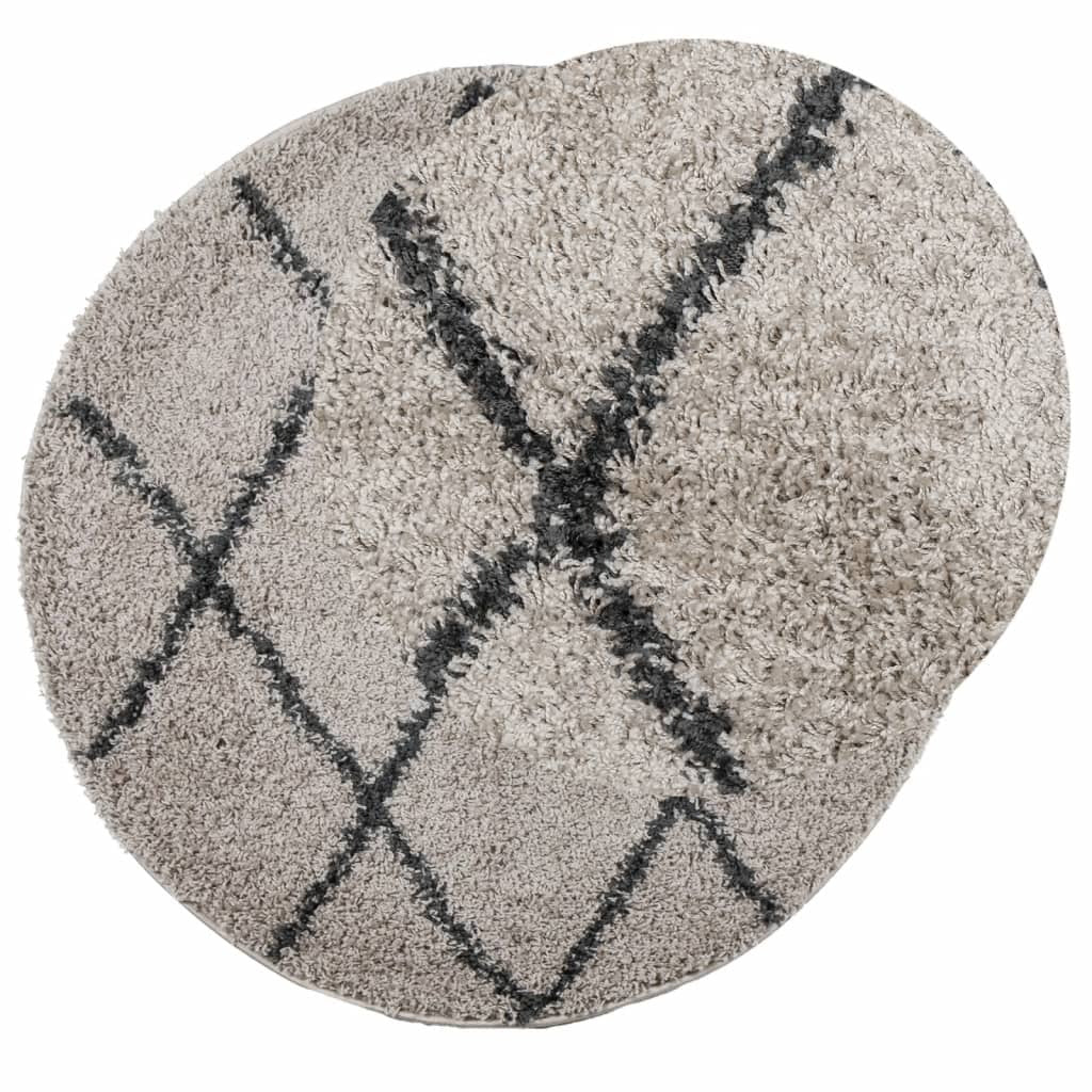 Shaggy Rug PAMPLONA High Pile Modern Beige and Anthracite  240 cm