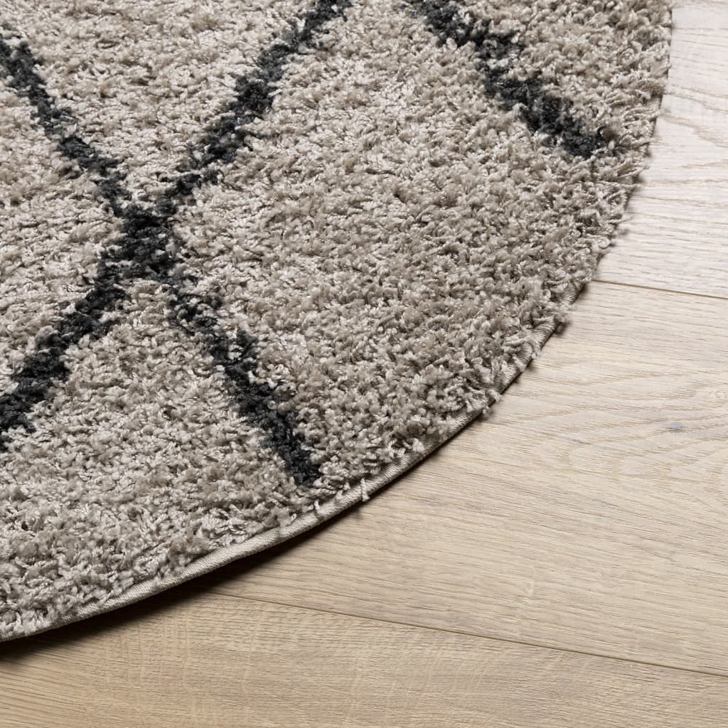 Shaggy Rug PAMPLONA High Pile Modern Beige and Anthracite  240 cm