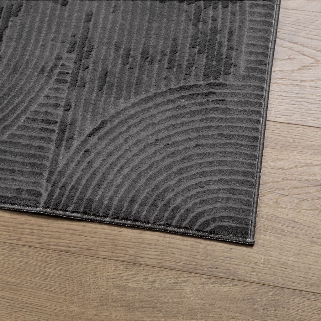 Rug IZA Short Pile Scandinavian Look Anthracite 140x200 cm