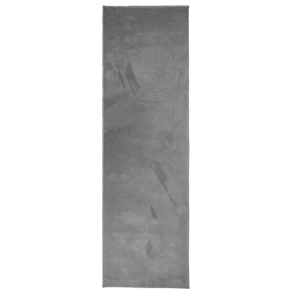 Rug OVIEDO Short Pile Anthracite 80x250 cm