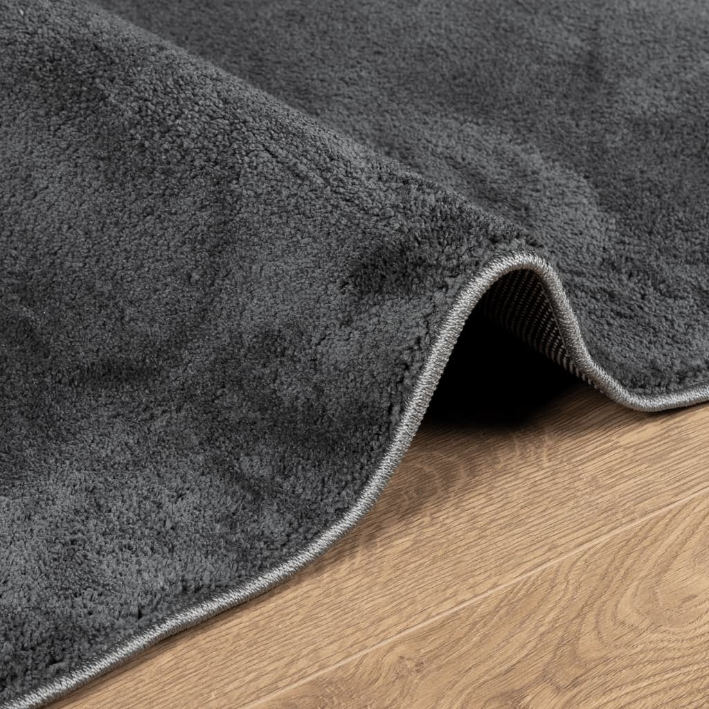 Rug OVIEDO Short Pile Anthracite 100x200 cm