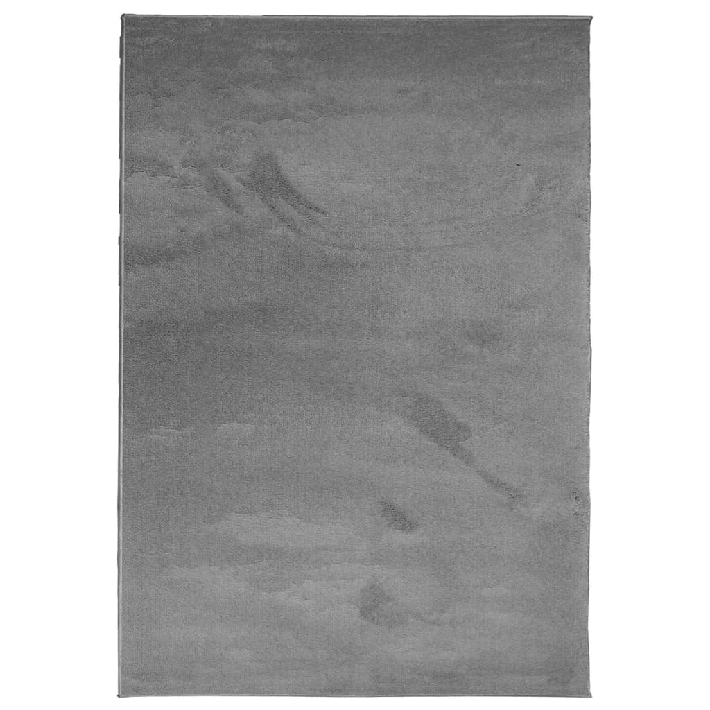 Rug OVIEDO Short Pile Anthracite 140x200 cm