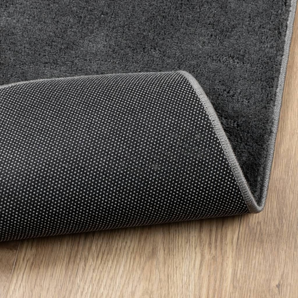 Rug OVIEDO Short Pile Anthracite 140x200 cm