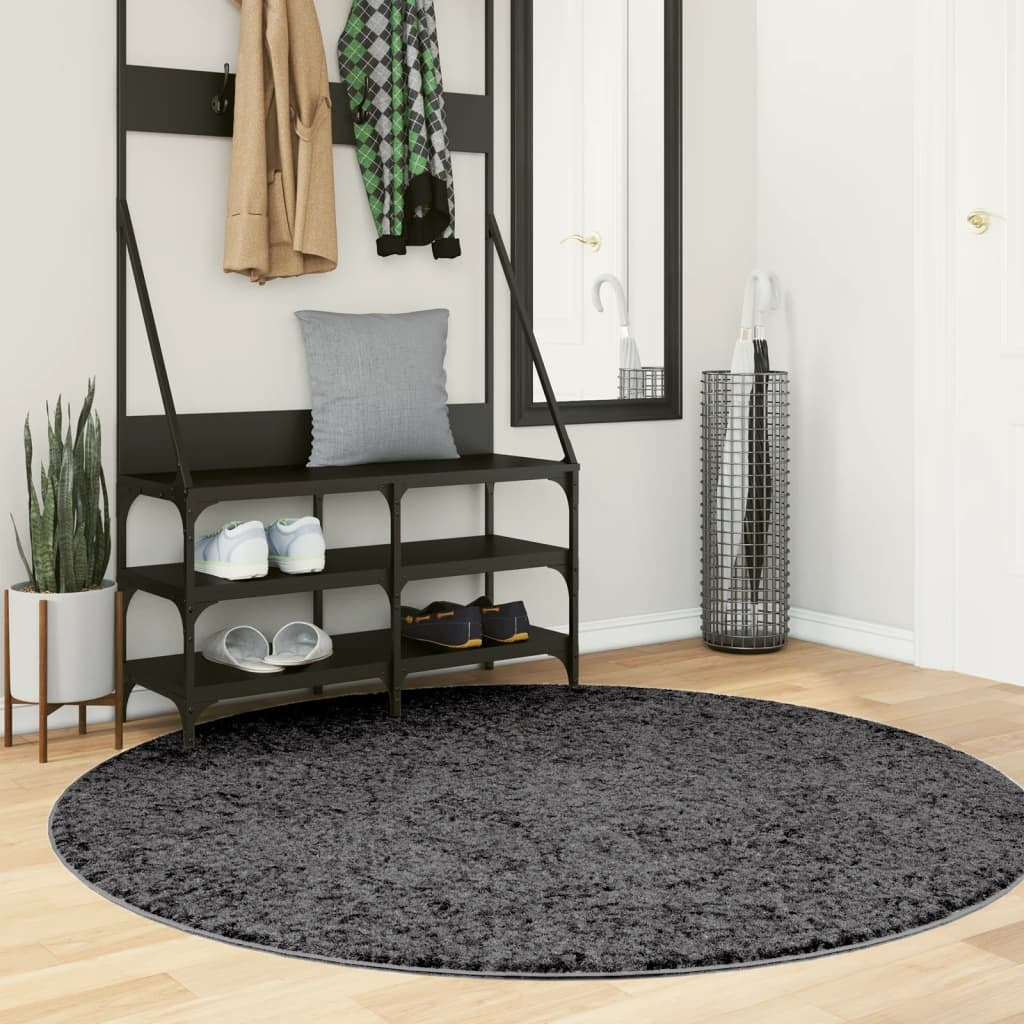 Rug OVIEDO Short Pile Anthracite  160 cm