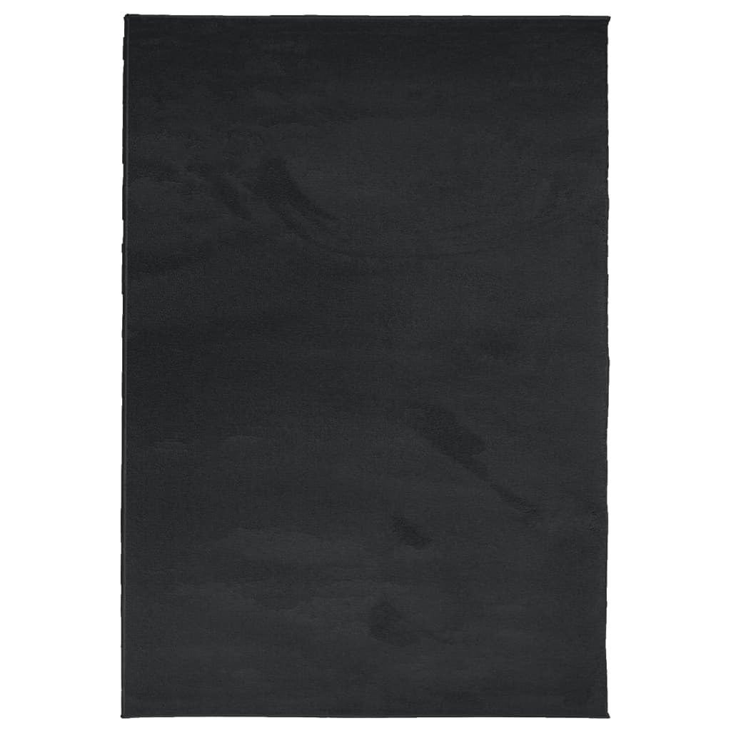 Rug OVIEDO Short Pile Black 140x200 cm