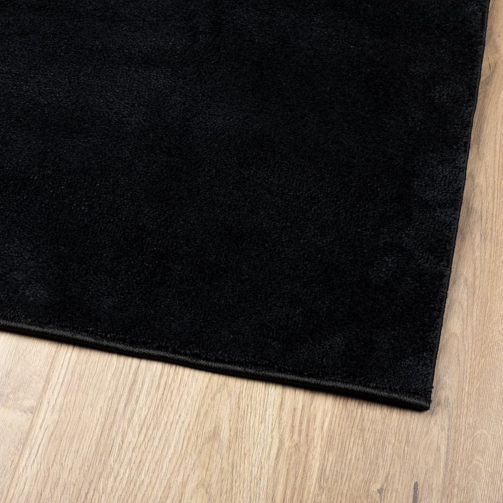 Rug OVIEDO Short Pile Black 140x200 cm