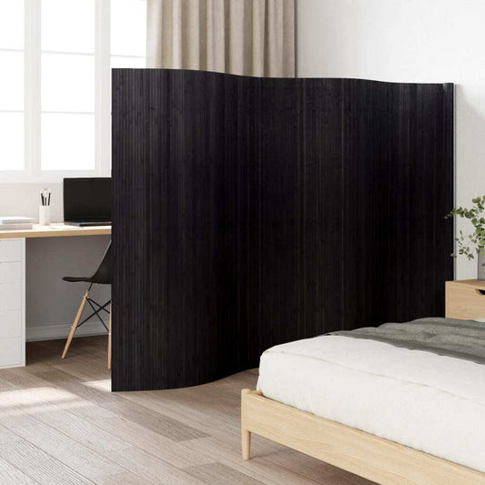 Room Divider?Black 165x400 cm?Bamboo