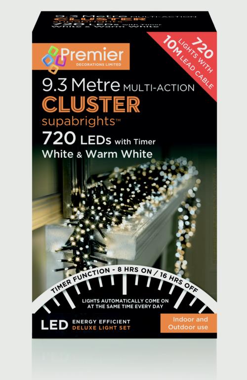 720 LED Multi Action Supabrights Cluster Lights With Timer