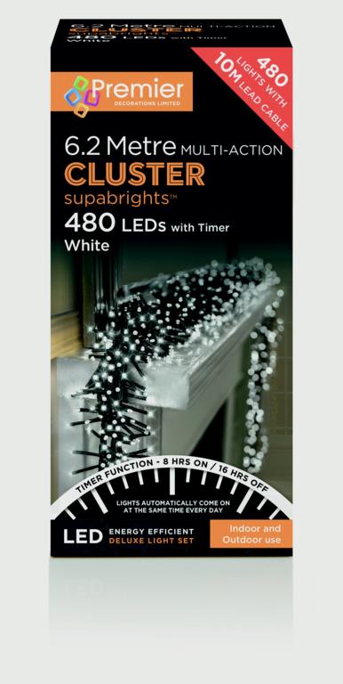 480 LED Multi Action Supabrights Cluster Lights With Timer