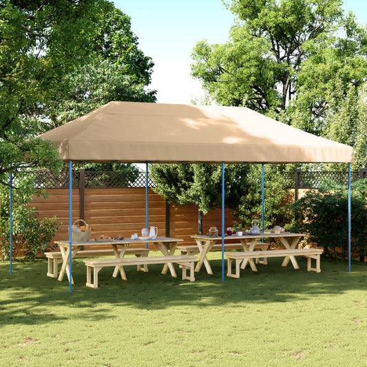 Foldable Party Tent Pop-Up Beige 580x292x315 cm