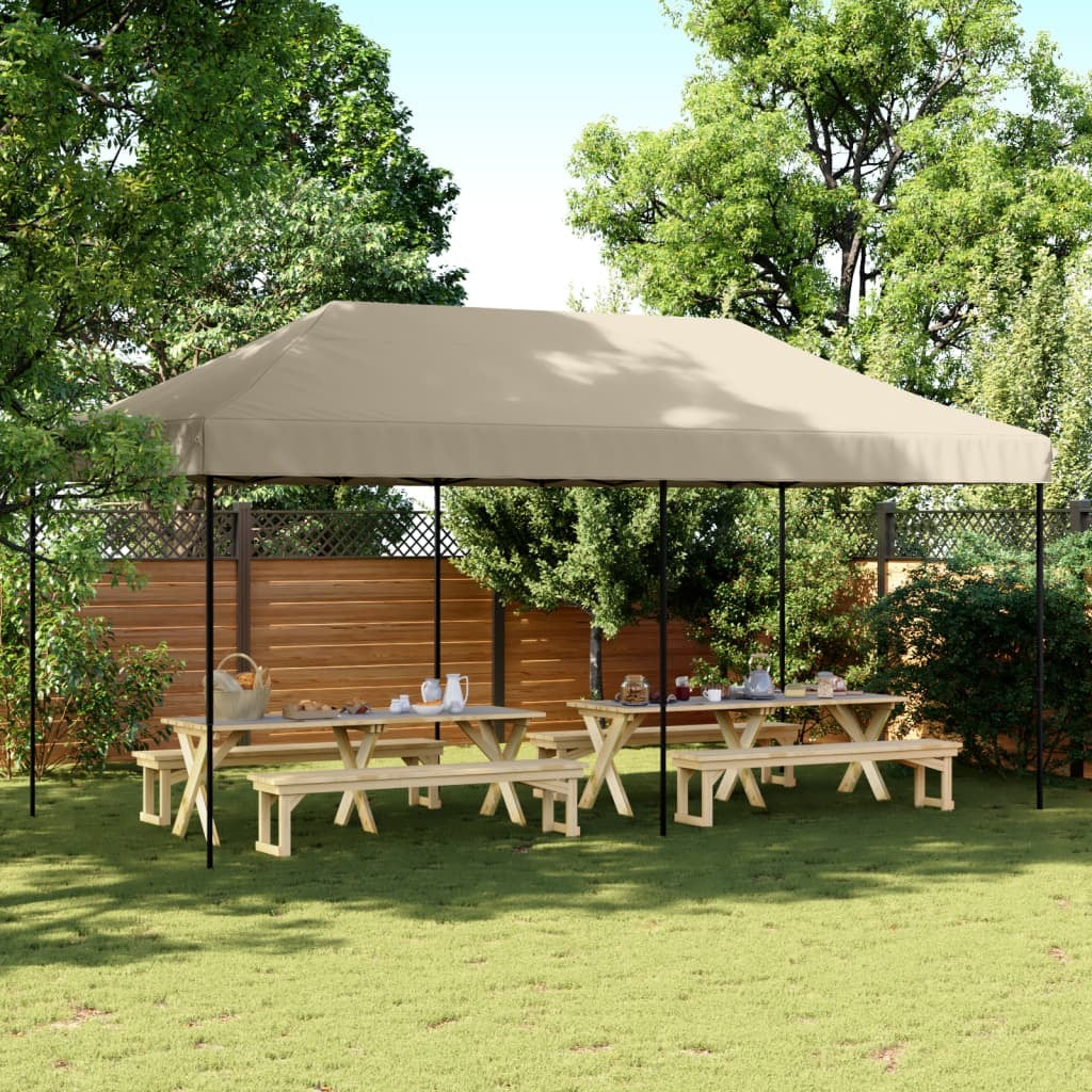 Foldable Party Tent Pop-Up Taupe 580x292x315 cm