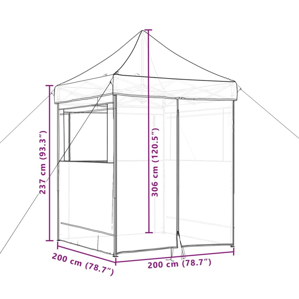 Foldable Party Tent Pop-Up with 4 Sidewalls Green