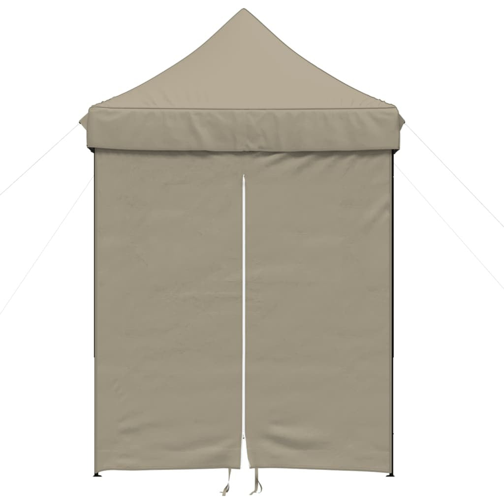 Foldable Party Tent Pop-Up with 4 Sidewalls Taupe