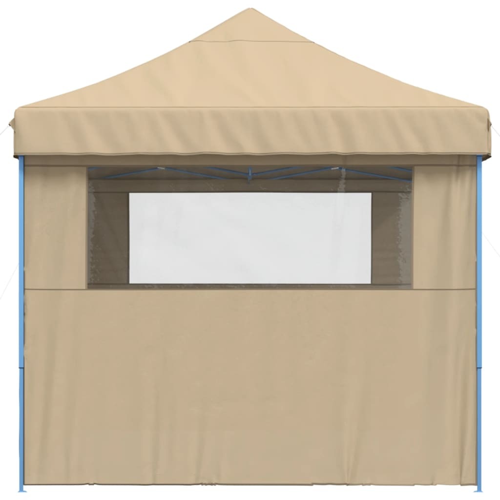 Foldable Party Tent Pop-Up with 3 Sidewalls Beige