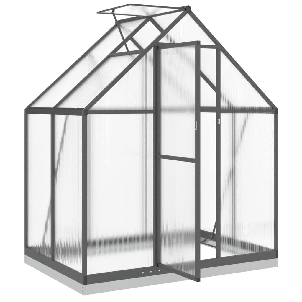 Greenhouse with Base Frame Anthracite 169x114x202 cm Aluminium