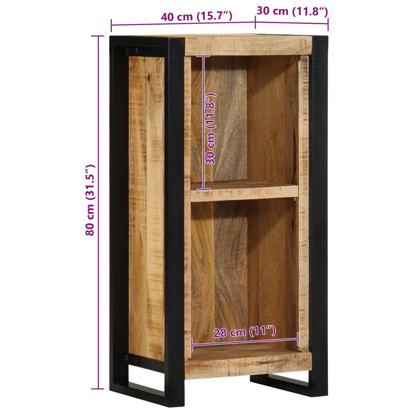 Bedside Cabinet Brown 40 x 30 x 80 cm Solid Mango wood