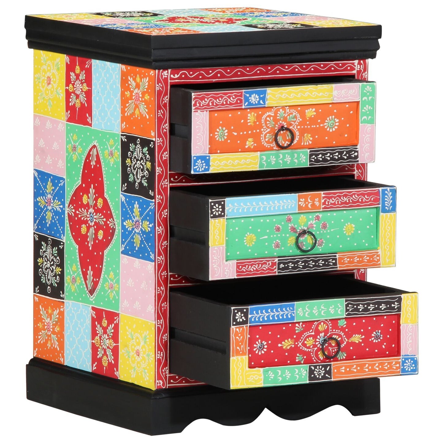 Drawer Cabinet Multicolour 40 x 40 x 60 cm Solid Mango wood
