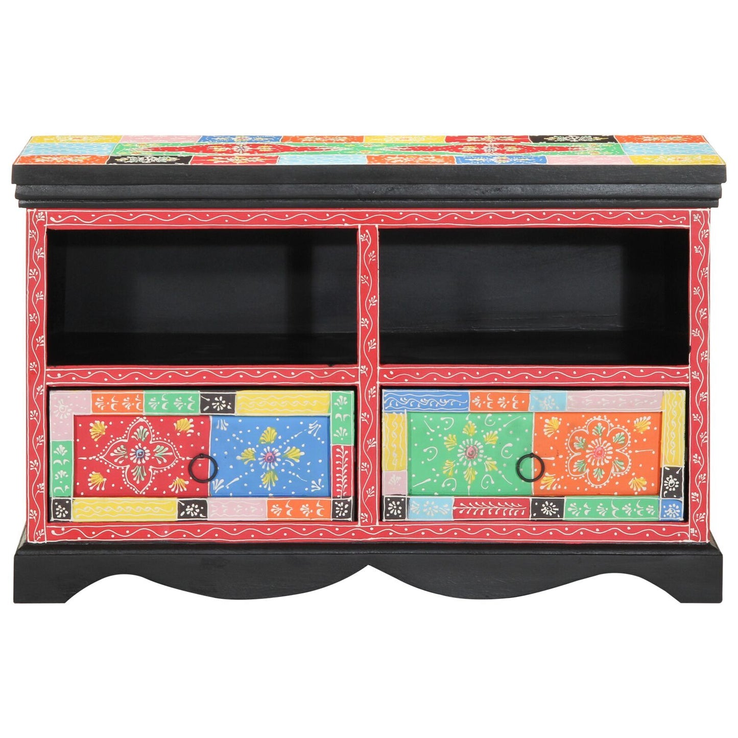 TV Cabinet Multicolour 80 x 35 x 50 cm Solid Mango wood