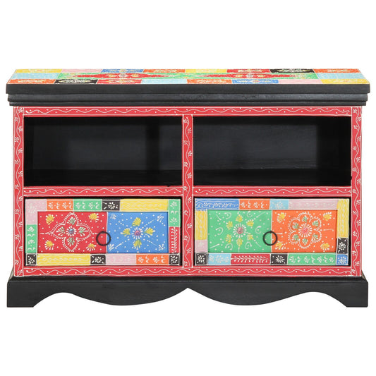 TV Cabinet Multicolour 80 x 35 x 50 cm Solid Mango wood