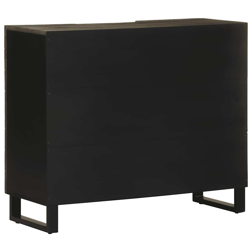 Sideboard Black 90x33x75 cm Solid Wood Mango