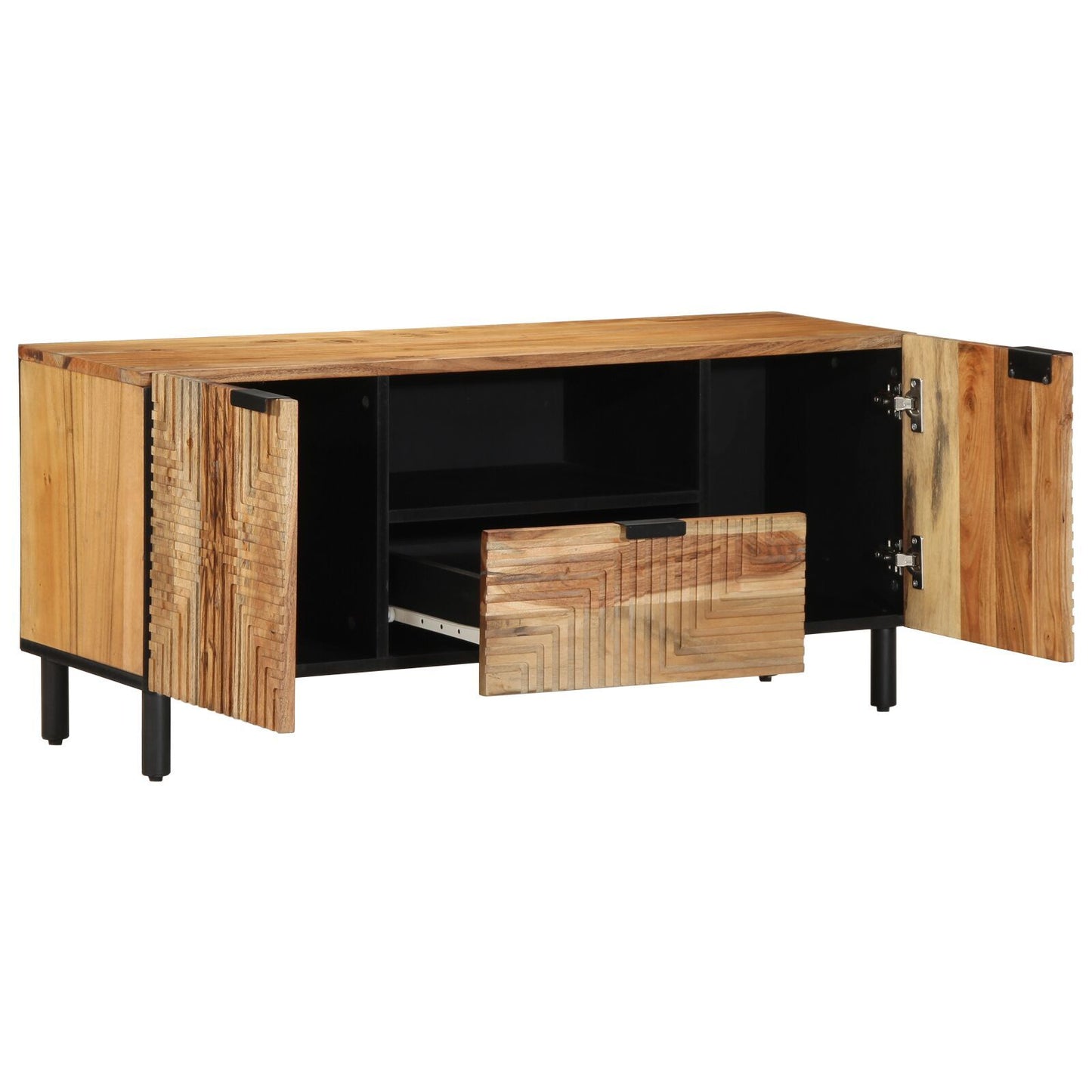 TV Cabinet with Door Brown 105 x 33.5 x 46 cm Solid Acacia wood