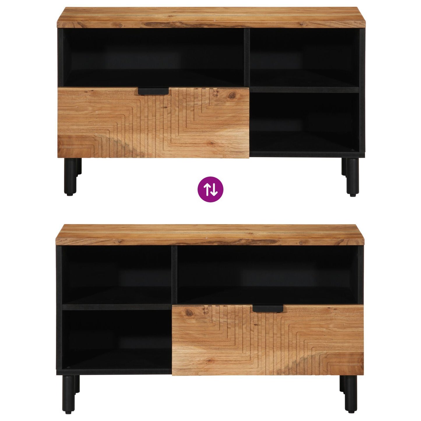 TV Cabinet with Shelf Brown 80 x 33.5 x 46 cm Solid Acacia wood