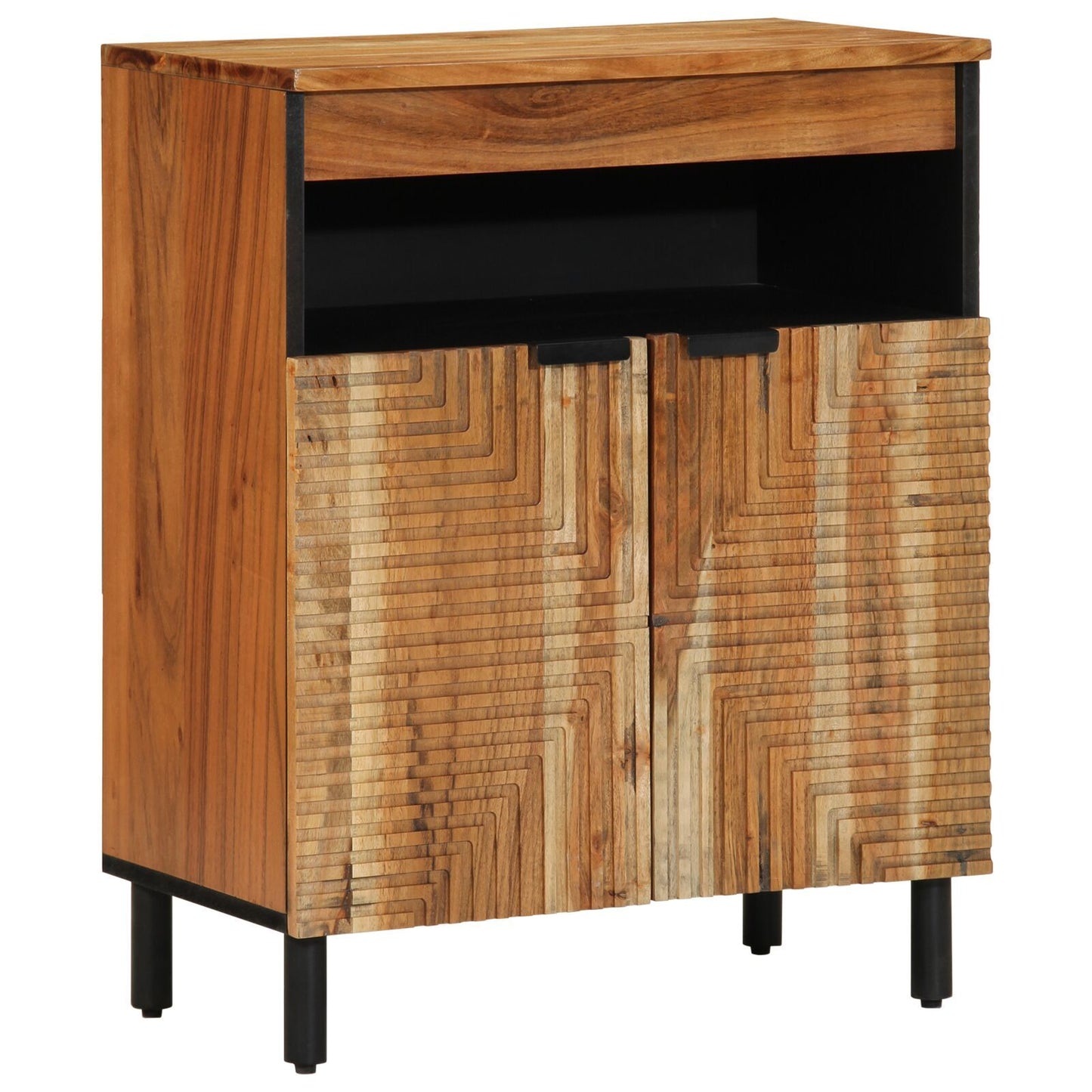 Sideboard with Door Natural 60 x 33.5 x 75 cm Solid Acacia Wood