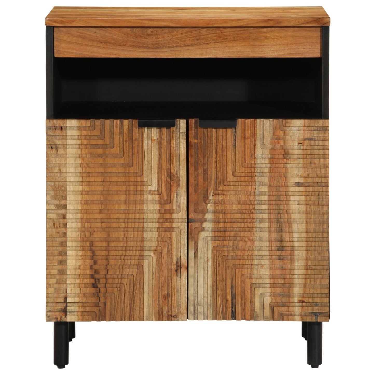 Sideboard with Door Natural 60 x 33.5 x 75 cm Solid Acacia Wood