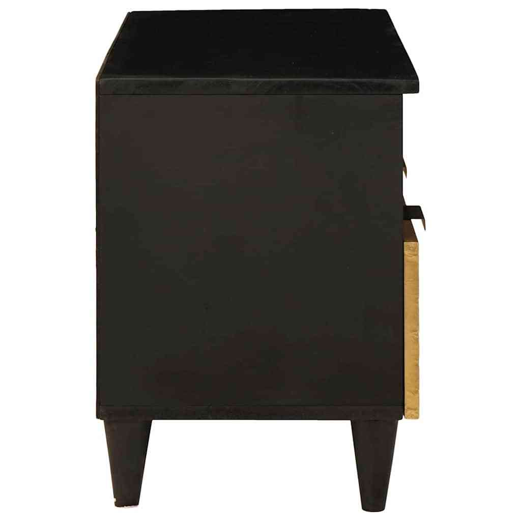 TV Cabinet Black and Gold 70 x 33 x 46 cm Solid mango wood
