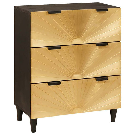 Sideboard Black and Gold 60 x 33 x 75 cm Solid mango wood