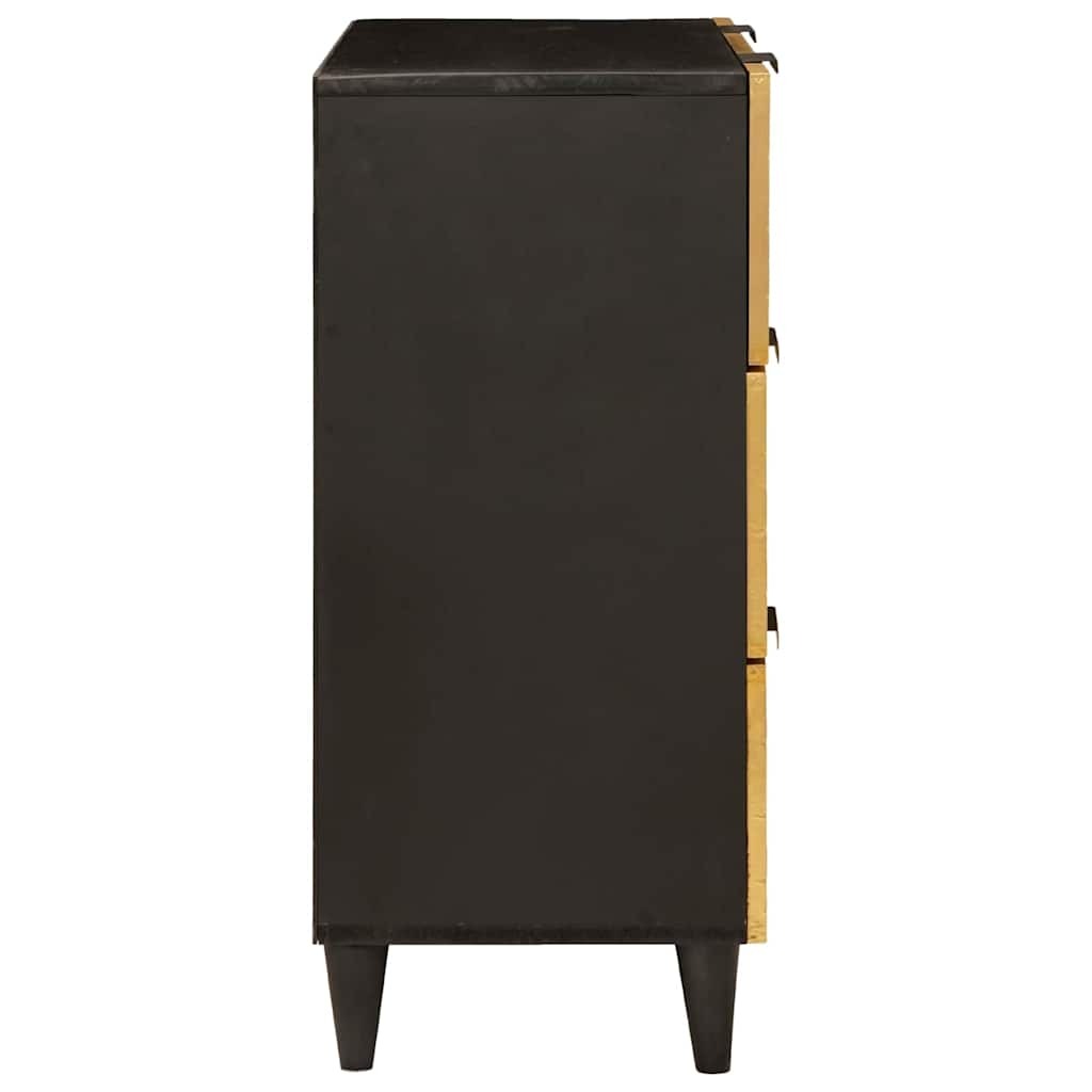 Sideboard Black and Gold 60 x 33 x 75 cm Solid mango wood