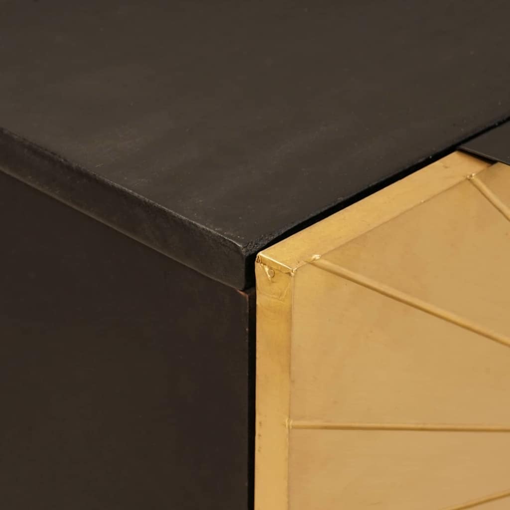 Sideboard Black and Gold 60 x 33 x 75 cm Solid mango wood