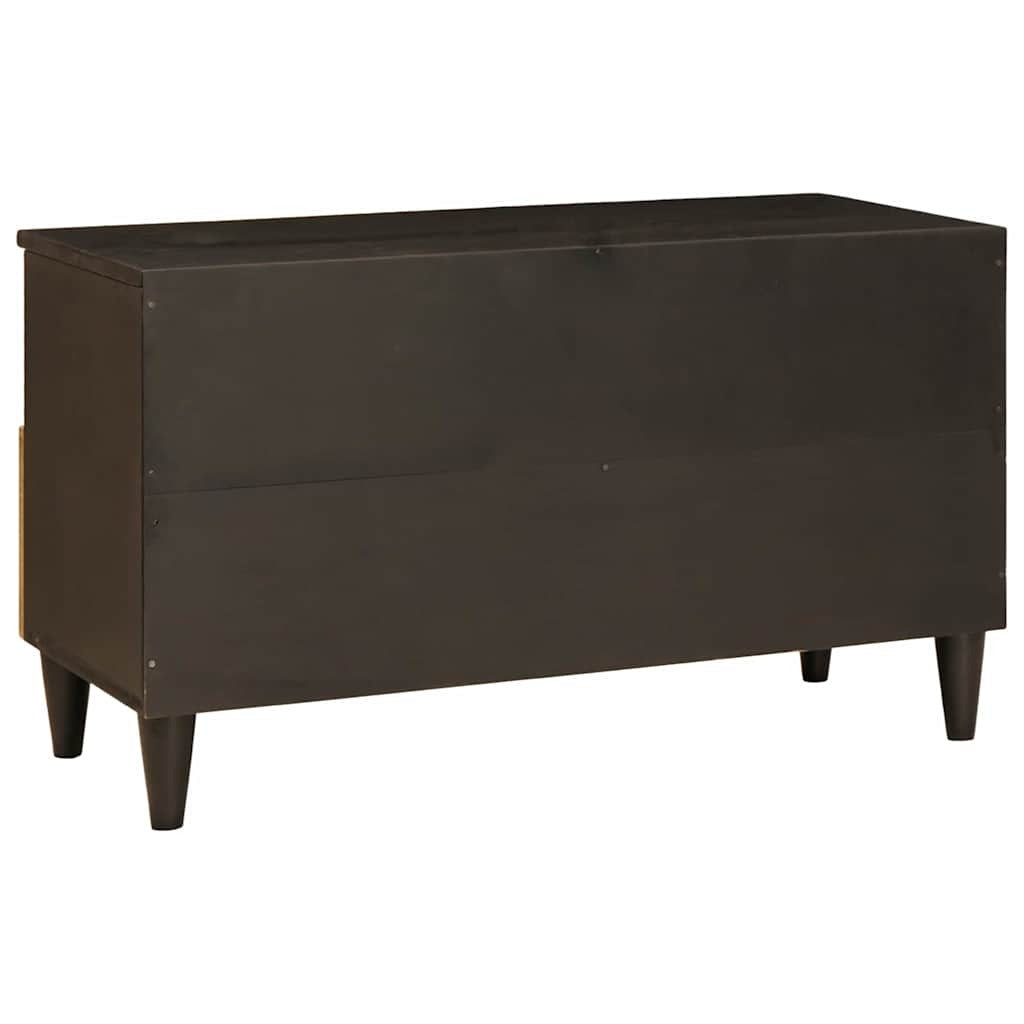 TV Cabinet Black and Gold 80 x 33 x 46 cm Solid mango wood