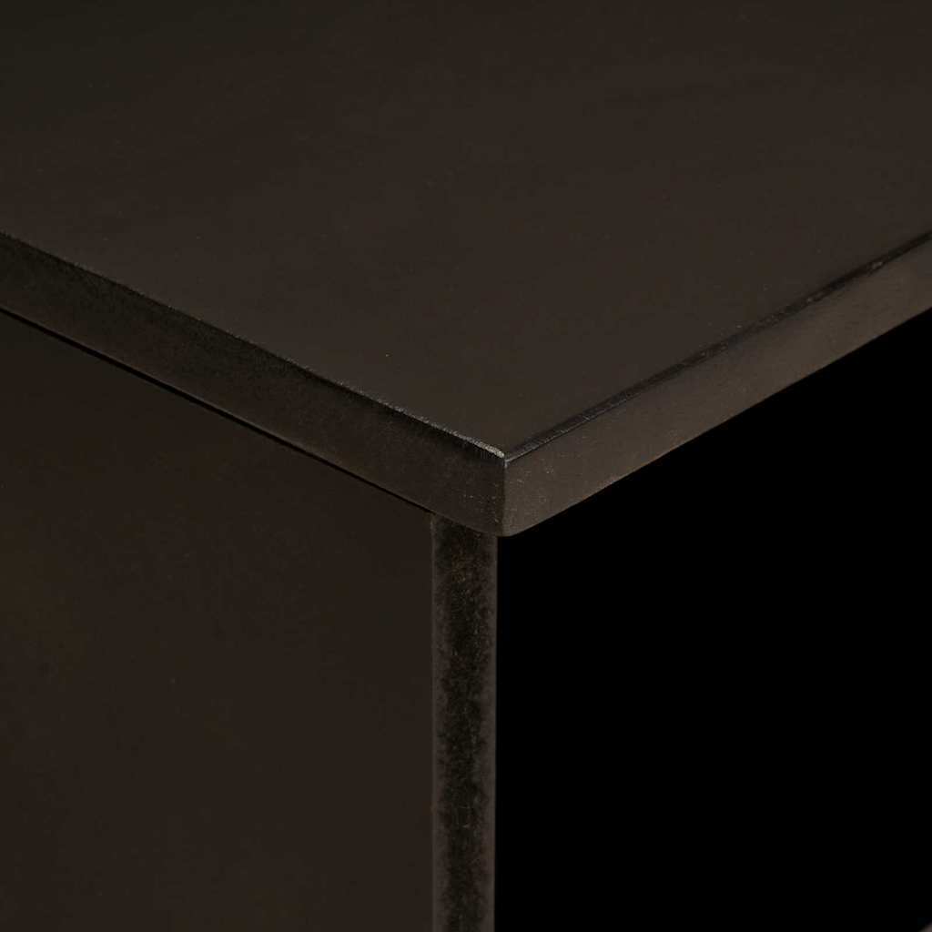 TV Cabinet Black and Gold 80 x 33 x 46 cm Solid mango wood