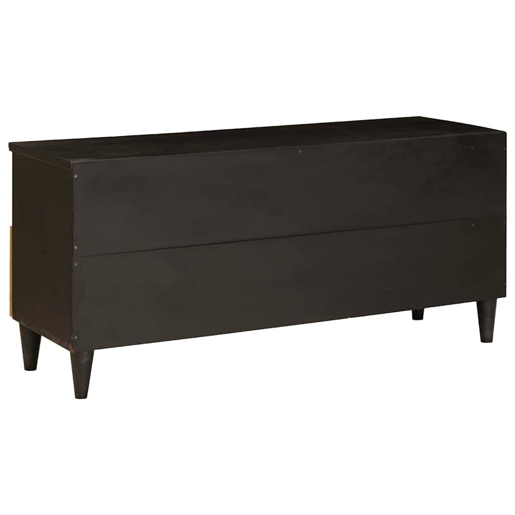 TV Cabinet Black and Gold 100 x 33 x 46 cm Solid mango wood
