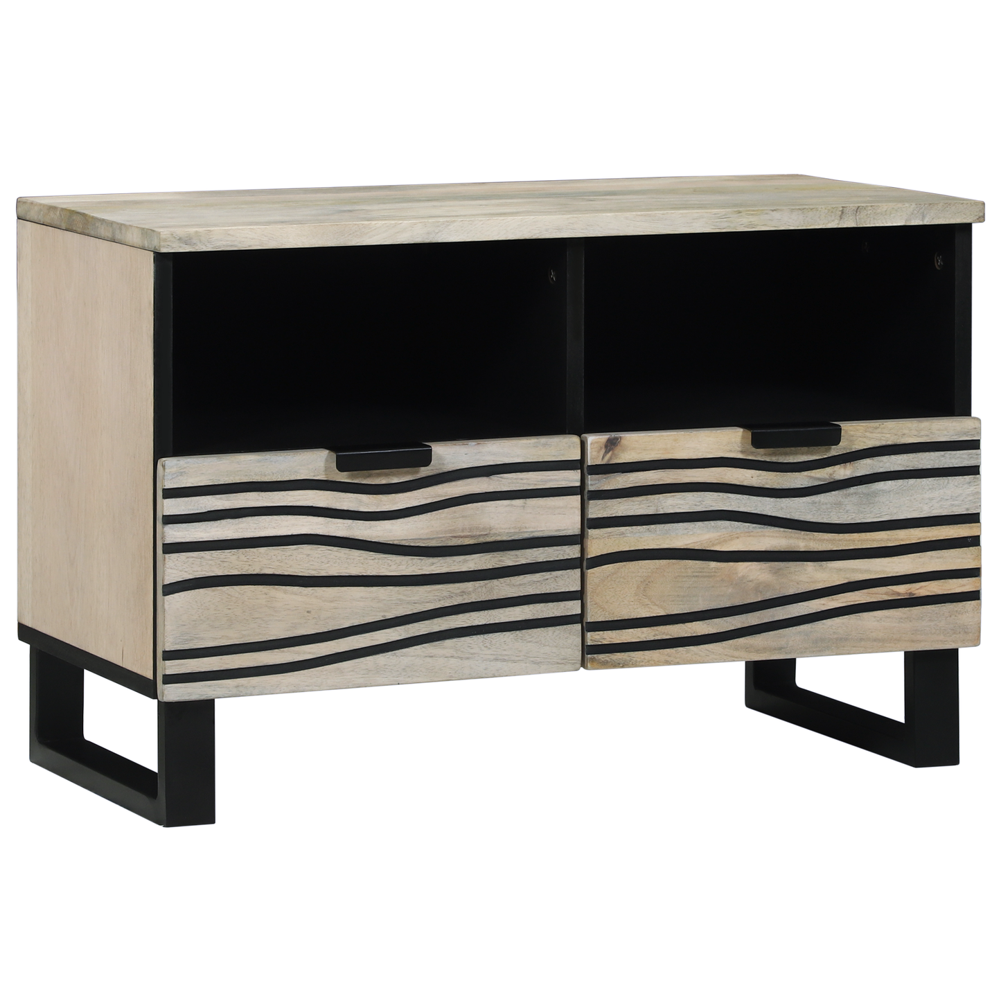 TV Cabinet with Drawer White 70 x 33 x 46 cm Solid mango wood