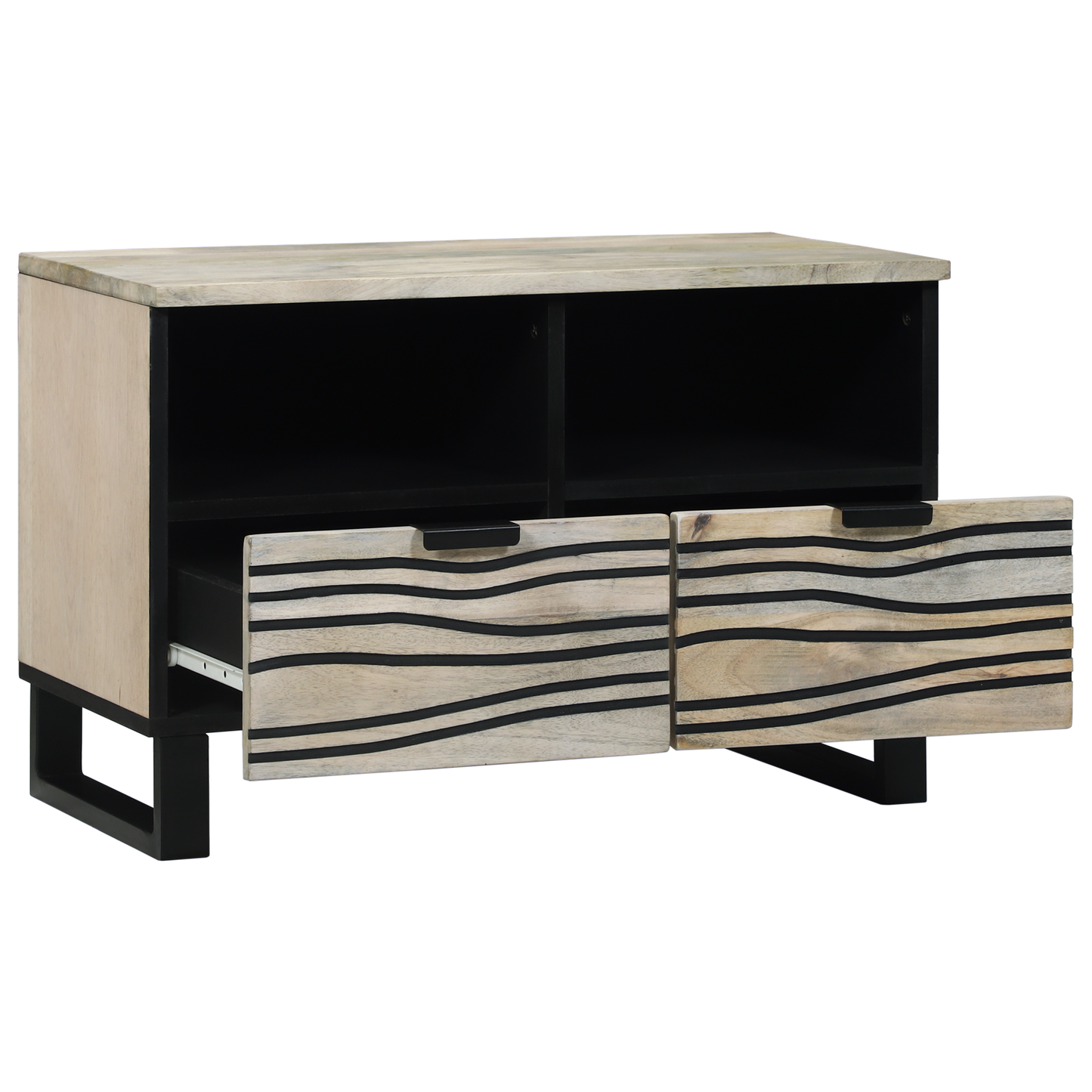 TV Cabinet with Drawer White 70 x 33 x 46 cm Solid mango wood