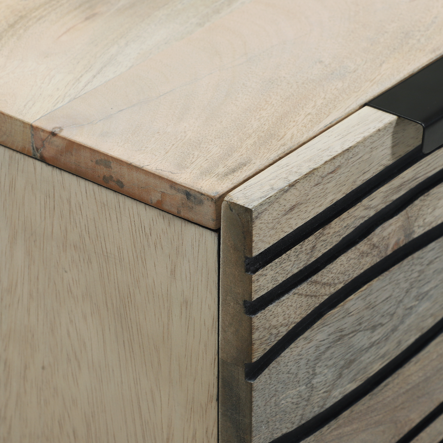 Sideboard with Drawer White 60 x 33.5 x 75 cm Solid Mango wood