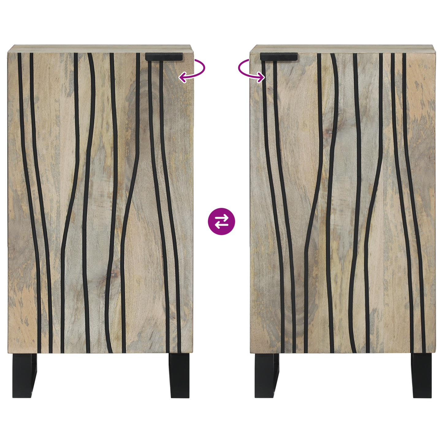 Sideboard White 40 x 33 x 75 cm Solid mango wood