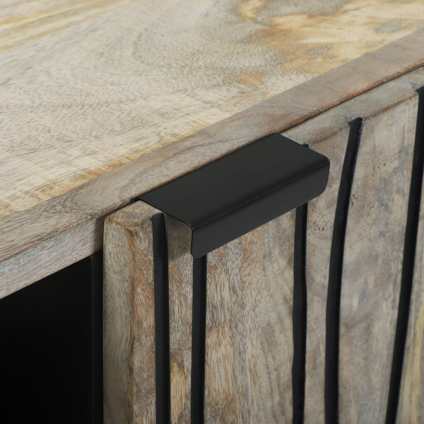 Sideboard White 90 x 33 x 75 cm Solid mango wood