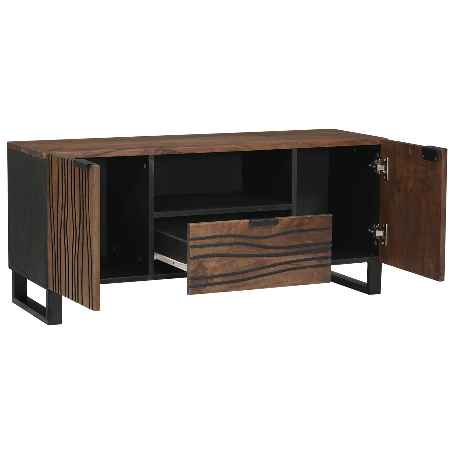 TV Cabinet with Drawer Brown 105 x 33 x 46 cm Solid mango wood