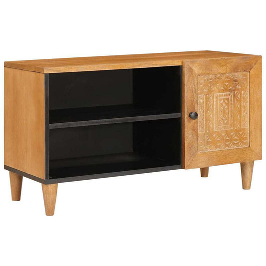 TV Cabinet Light brown 80 x 33 x 46 cm Solid mango wood