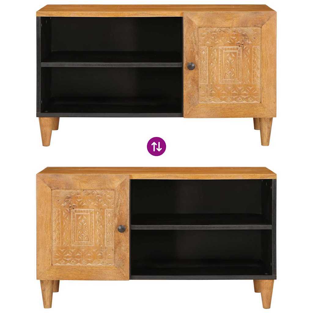 TV Cabinet Light brown 80 x 33 x 46 cm Solid mango wood