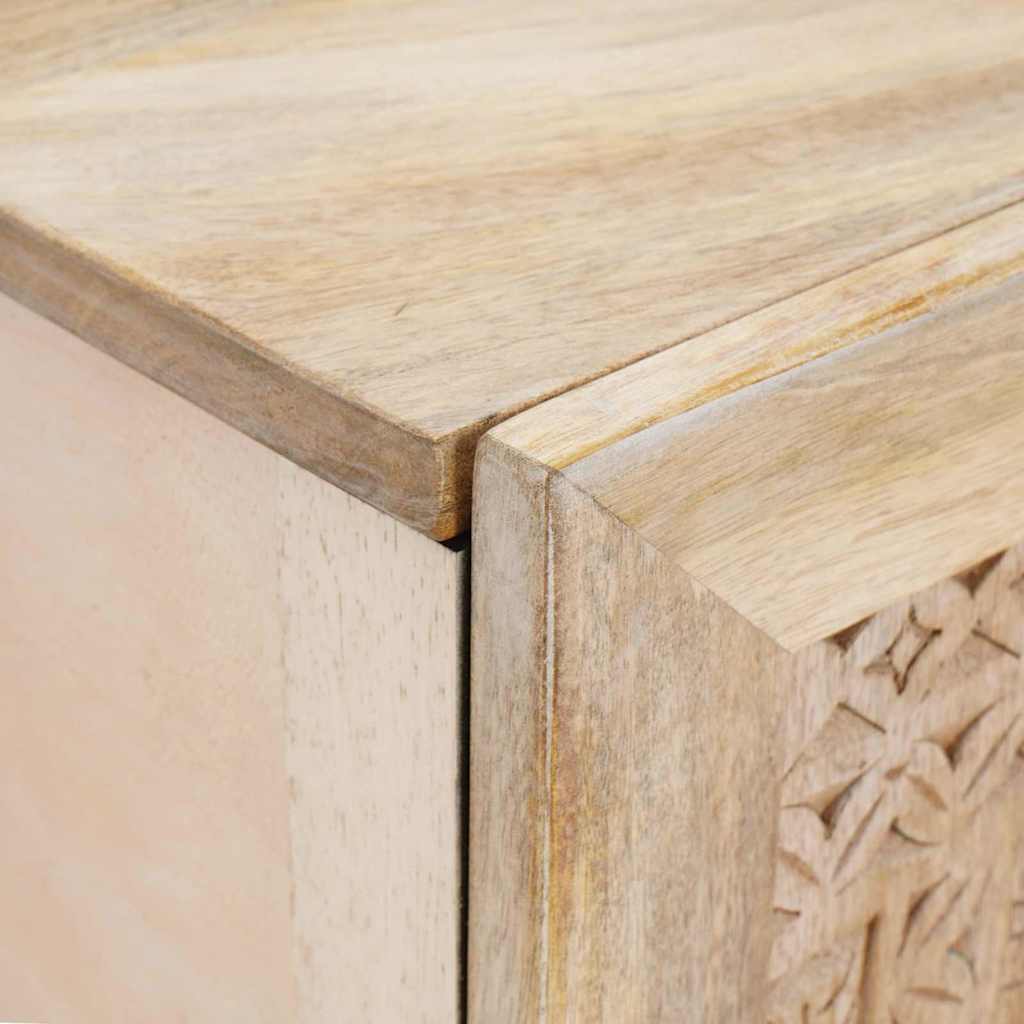 TV Cabinet with Shelf White 105 x 33 x 46 cm Solid mango wood