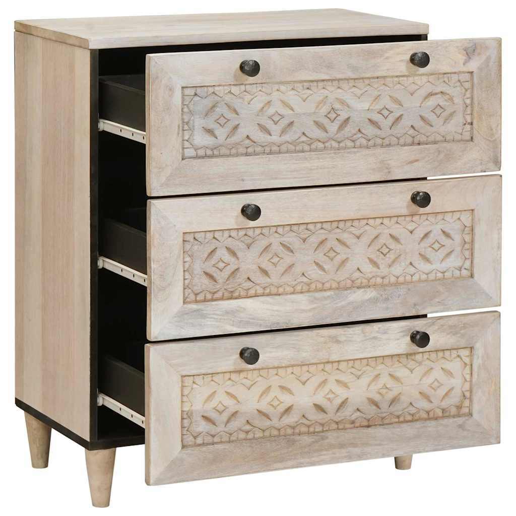 Sideboard with Drawer White 60 x 33 x 75 cm Solid mango wood