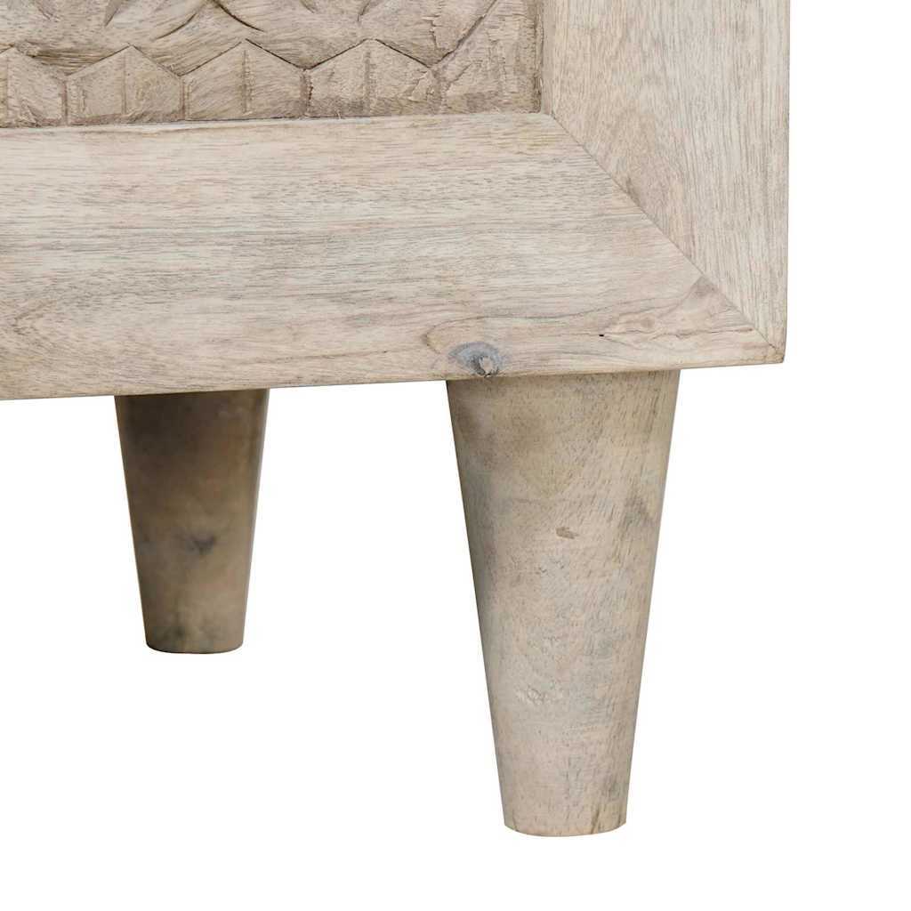 Sideboard with Drawer White 60 x 33 x 75 cm Solid mango wood