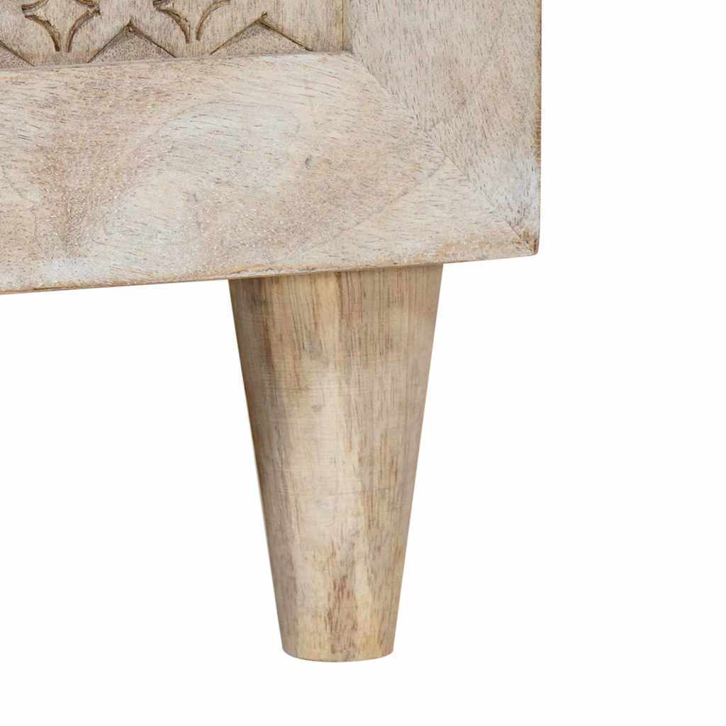 TV Cabinet with Drawer White 105 x 33 x 46 cm Solid mango wood